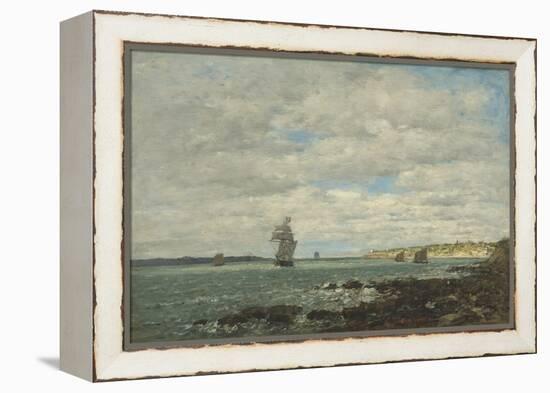 Coast of Brittany, 1870-Eugene Louis Boudin-Framed Premier Image Canvas