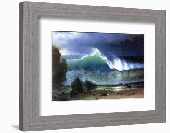 Coast of Emerald Lake-Albert Bierstadt-Framed Premium Giclee Print