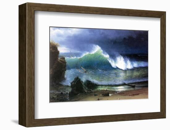 Coast of Emerald Lake-Albert Bierstadt-Framed Premium Giclee Print