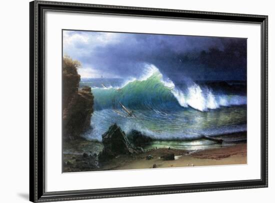 Coast of Emerald Lake-Albert Bierstadt-Framed Premium Giclee Print