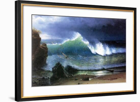 Coast of Emerald Lake-Albert Bierstadt-Framed Premium Giclee Print