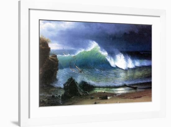 Coast of Emerald Lake-Albert Bierstadt-Framed Premium Giclee Print