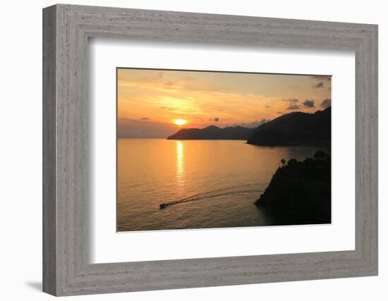 Coast of Italy near Manarola, Cinque Terre, UNESCO World Heritage Site, Liguria, Italy, Europe-Don Mammoser-Framed Photographic Print