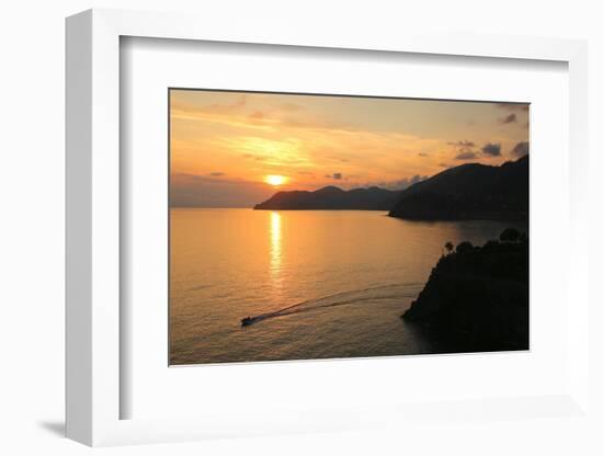 Coast of Italy near Manarola, Cinque Terre, UNESCO World Heritage Site, Liguria, Italy, Europe-Don Mammoser-Framed Photographic Print