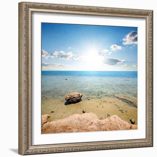Coast of Red Sea at the Sunlight-Givaga-Framed Photographic Print