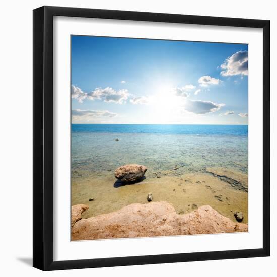 Coast of Red Sea at the Sunlight-Givaga-Framed Photographic Print