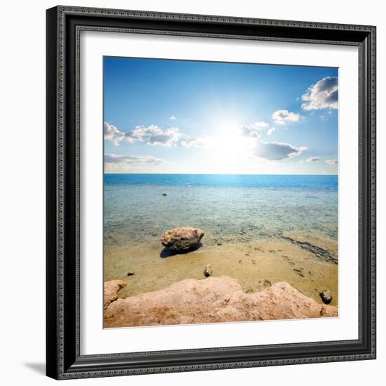 Coast of Red Sea at the Sunlight-Givaga-Framed Photographic Print