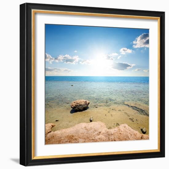 Coast of Red Sea at the Sunlight-Givaga-Framed Photographic Print