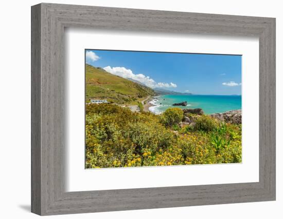 Coast of southern Crete near beach of Preveli, Rethymno, Crete, Greek Islands, Greece, Europe-Markus Lange-Framed Photographic Print