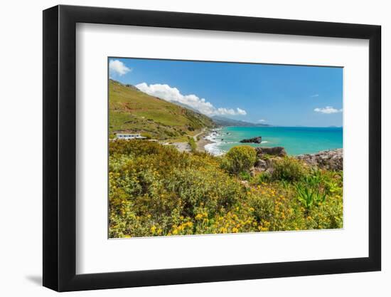 Coast of southern Crete near beach of Preveli, Rethymno, Crete, Greek Islands, Greece, Europe-Markus Lange-Framed Photographic Print