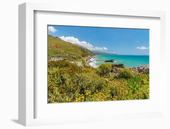 Coast of southern Crete near beach of Preveli, Rethymno, Crete, Greek Islands, Greece, Europe-Markus Lange-Framed Photographic Print