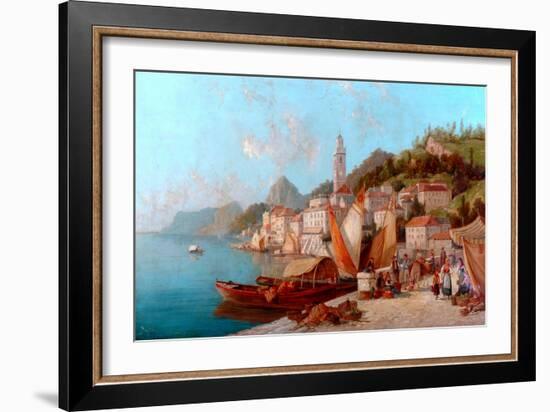 Coast Scene, Bellagio, Lake Como-W. Mommerson-Framed Giclee Print