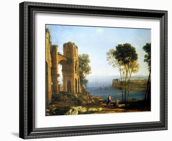 Coast View with Apollo and the Cumaean Sibyl, Between 1645 and 1649-Claude Lorraine-Framed Giclee Print