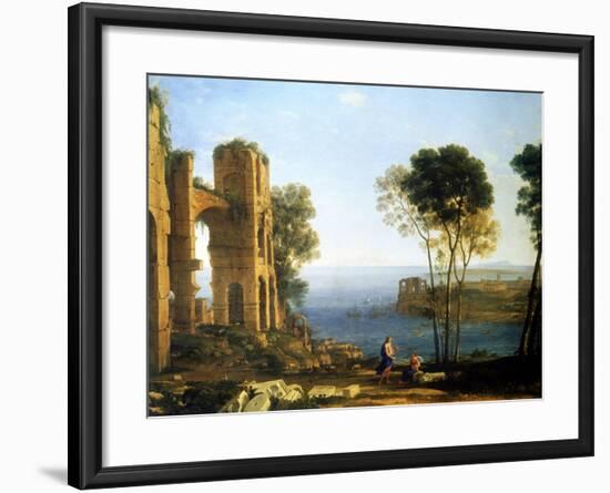 Coast View with Apollo and the Cumaean Sibyl, Between 1645 and 1649-Claude Lorraine-Framed Giclee Print