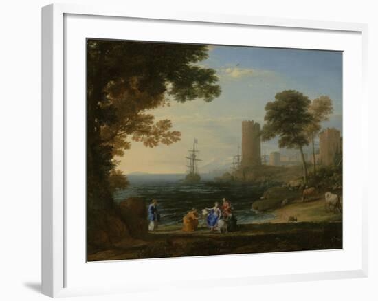 Coast View with the Abduction of Europa, c.1645-Claude Lorrain-Framed Giclee Print