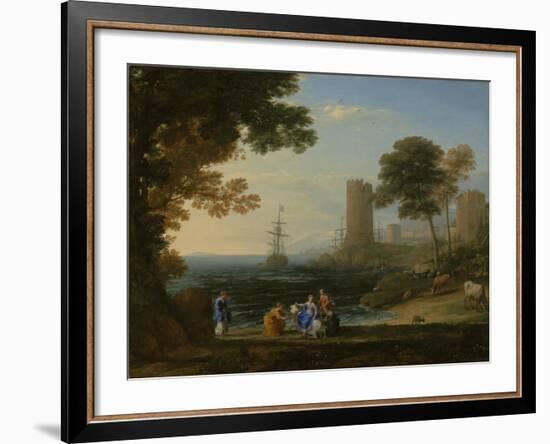 Coast View with the Abduction of Europa, c.1645-Claude Lorrain-Framed Giclee Print