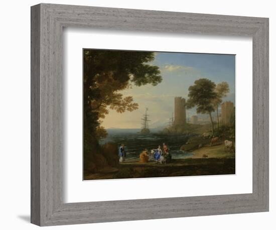 Coast View with the Abduction of Europa, c.1645-Claude Lorrain-Framed Giclee Print