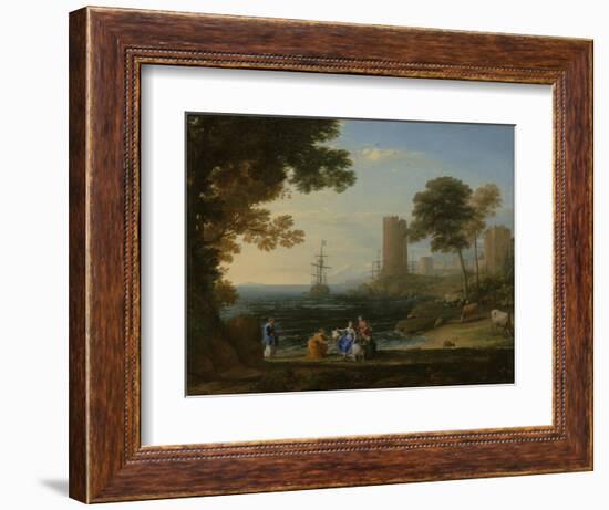 Coast View with the Abduction of Europa, c.1645-Claude Lorrain-Framed Giclee Print