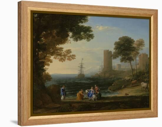 Coast View with the Abduction of Europa, c.1645-Claude Lorrain-Framed Premier Image Canvas