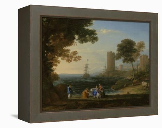 Coast View with the Abduction of Europa, c.1645-Claude Lorrain-Framed Premier Image Canvas