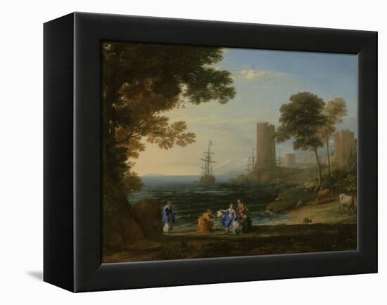 Coast View with the Abduction of Europa, c.1645-Claude Lorrain-Framed Premier Image Canvas