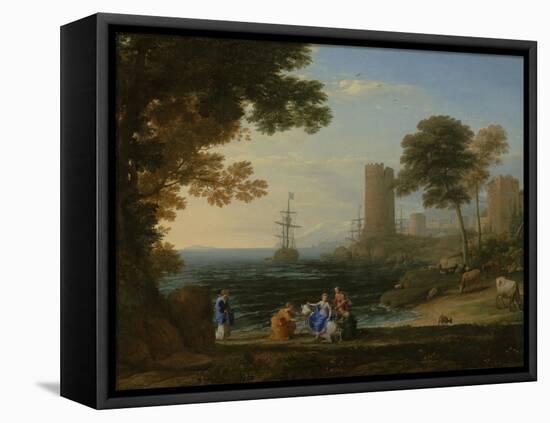 Coast View with the Abduction of Europa, c.1645-Claude Lorrain-Framed Premier Image Canvas
