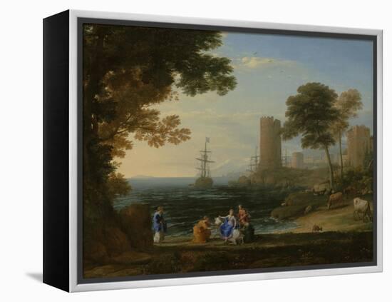 Coast View with the Abduction of Europa, c.1645-Claude Lorrain-Framed Premier Image Canvas