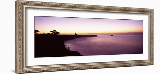 Coast with a Lighthouse in the Background, Santa Cruz, Santa Cruz County, California, USA-null-Framed Photographic Print