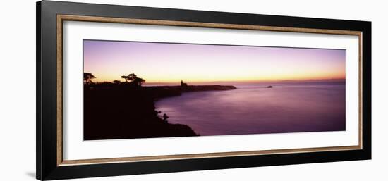 Coast with a Lighthouse in the Background, Santa Cruz, Santa Cruz County, California, USA-null-Framed Photographic Print