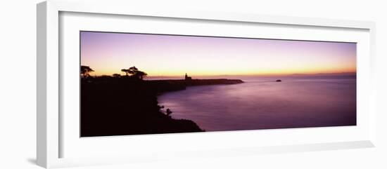 Coast with a Lighthouse in the Background, Santa Cruz, Santa Cruz County, California, USA-null-Framed Photographic Print