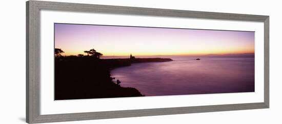 Coast with a Lighthouse in the Background, Santa Cruz, Santa Cruz County, California, USA-null-Framed Photographic Print