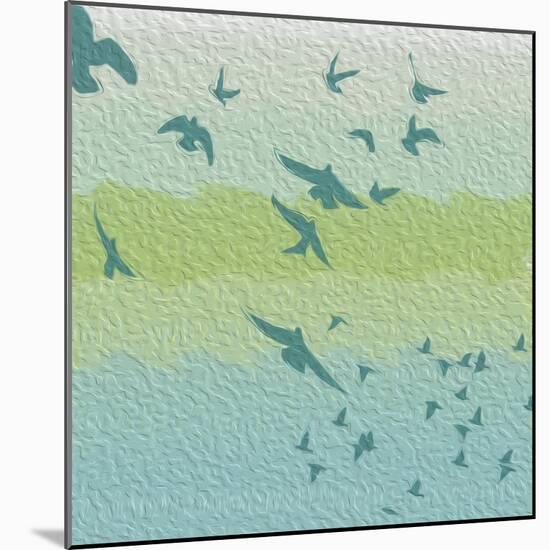 Coastal Birds Of Flight-Jace Grey-Mounted Art Print