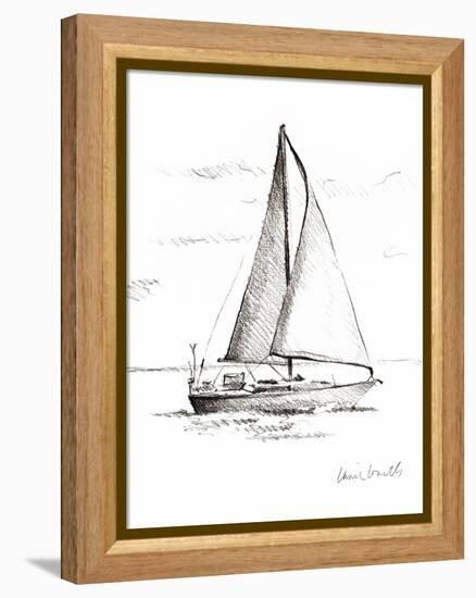 Coastal Boat Sketch I-Lanie Loreth-Framed Stretched Canvas