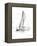 Coastal Boat Sketch I-Lanie Loreth-Framed Stretched Canvas