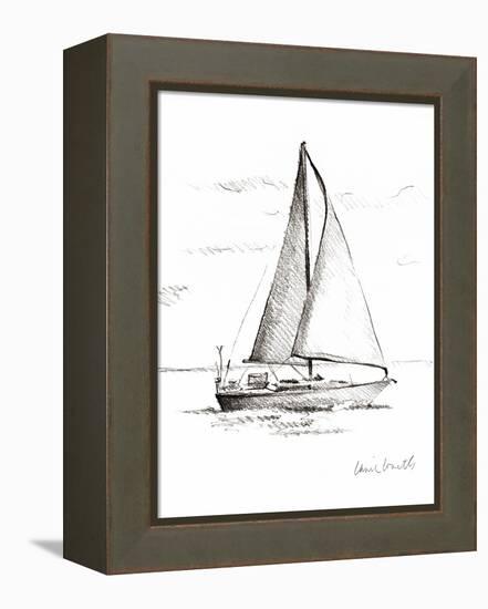 Coastal Boat Sketch I-Lanie Loreth-Framed Stretched Canvas