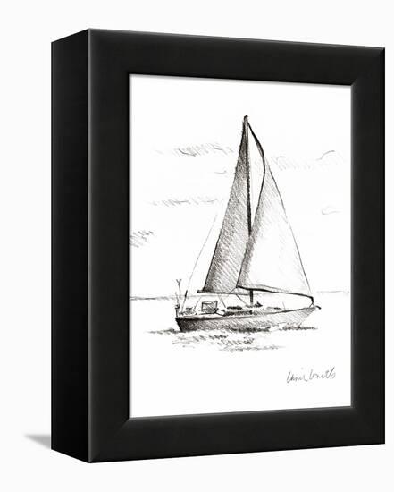 Coastal Boat Sketch I-Lanie Loreth-Framed Stretched Canvas