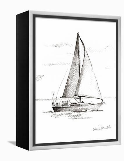 Coastal Boat Sketch I-Lanie Loreth-Framed Stretched Canvas