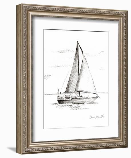 Coastal Boat Sketch I-Lanie Loreth-Framed Art Print