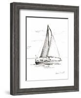 Coastal Boat Sketch I-Lanie Loreth-Framed Art Print