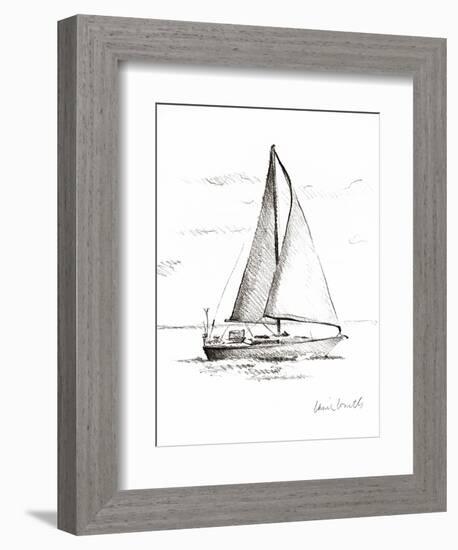 Coastal Boat Sketch I-Lanie Loreth-Framed Art Print