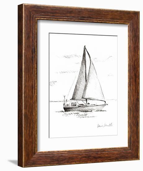 Coastal Boat Sketch I-Lanie Loreth-Framed Art Print