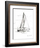 Coastal Boat Sketch I-Lanie Loreth-Framed Art Print