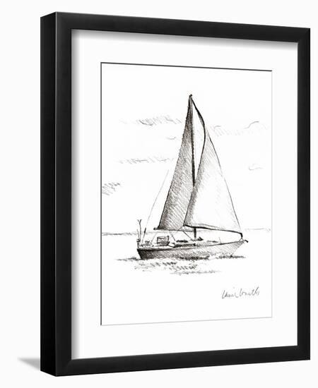 Coastal Boat Sketch I-Lanie Loreth-Framed Art Print