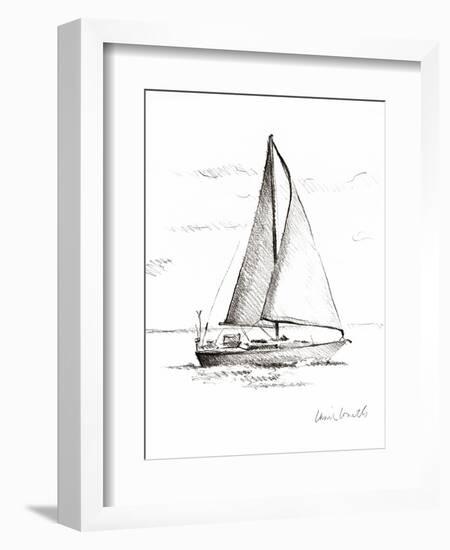 Coastal Boat Sketch I-Lanie Loreth-Framed Art Print