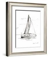 Coastal Boat Sketch I-Lanie Loreth-Framed Art Print