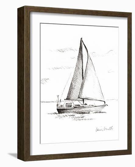 Coastal Boat Sketch I-Lanie Loreth-Framed Art Print