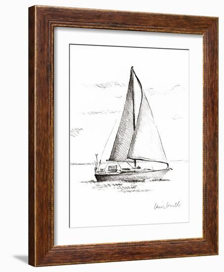 Coastal Boat Sketch I-Lanie Loreth-Framed Art Print