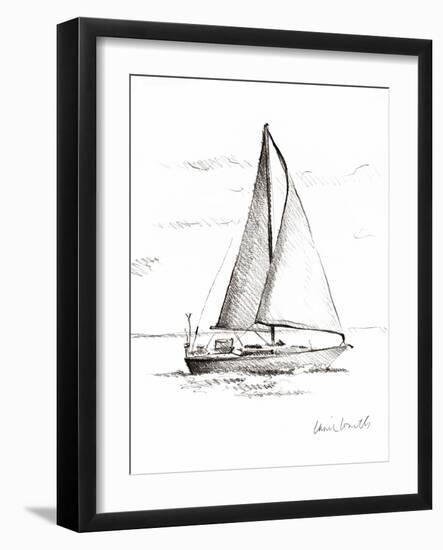 Coastal Boat Sketch I-Lanie Loreth-Framed Art Print