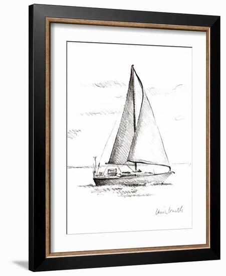 Coastal Boat Sketch I-Lanie Loreth-Framed Art Print