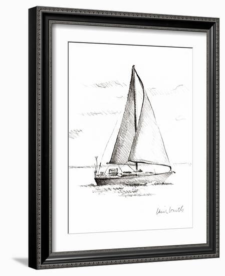 Coastal Boat Sketch I-Lanie Loreth-Framed Art Print